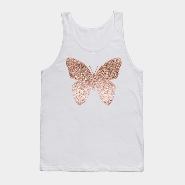 Sparkling rose gold butterfly Tank Top by RoseAesthetic